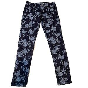 American Eagle Jeans 4 Floral Blue Denim Jeggings Cottagecore Boho Chic Casual